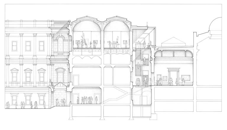 Sacker Gallery, London by Foster + Partners_section 2 ©